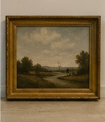 Schilderij landschap, vintage wandkunst | Er Was Eens Kringloop Almelo